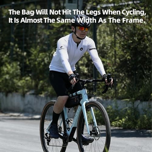 SUNTTELF Bike Frame Bag, Large Capacity Triangle Bike Top Tube Bag, Triangle Frame Storage Pouch for Road,Mountain&Gravel Bikes (Black-2.7L) — view 3