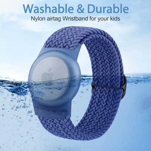 Airtag Watch Strap for Kids, Air-Tag 2nd & 1st Gen Wristband Holder for Apple Item Finder, Stretchy Adjustable Bracelet for Child Boys Girls — view 3