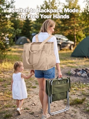 2 in 1 Insulated Dry-wet Separation Cooler Backpack Shoulder Bag 12-Hour Cold Retention, Large Leakproof Soft Cooler Bag, Waterproof Travel Cooler for Beach, Picnic, Camping for Women Khaki — view 4