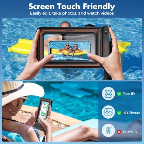 UNBREAKcable Large Waterproof Phone Pouch Floating [IPX8 Waterproof] [Up to 9.5"] [Sponge Cushion] Phone Case Dry Bag for iPhone 17 Air 16 15 14 13 12 11 Pro Max, Samsung Galaxy S25 S24 Ultra -2 Pack — view 5