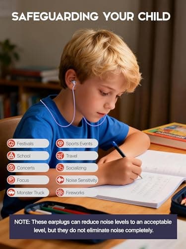 Naiicute Kids Ear Plugs 6+yrs, Reusable Noise Canceling Ear Protection 26dB — view 6