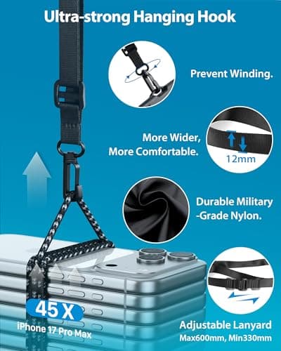 YOSH Waterproof Phone Pouch [Adjustable Lanyard] 2 Pack, Fits Up to 7.0" — view 2