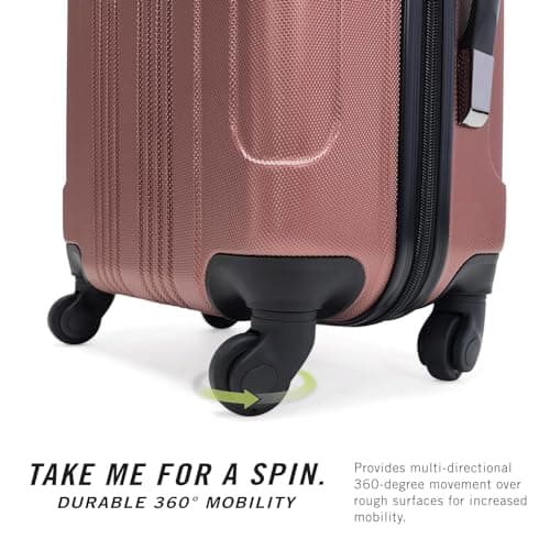 Kenneth Cole Reaction Out of Bounds Lightweight Hardshell 4-Wheel Spinner Luggage, Rose Gold, 24-Inch Checked, Out of Bounds — view 4
