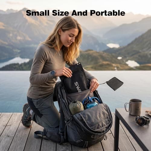 SWAREY 60W Portable Solar Panel, Foldable Monocrystalline Solar Charger with USB-A, 30W USB-C, 18V DC Output, 4-in-1 Connector for Power Station Phones Power Banks Tablets — view 3