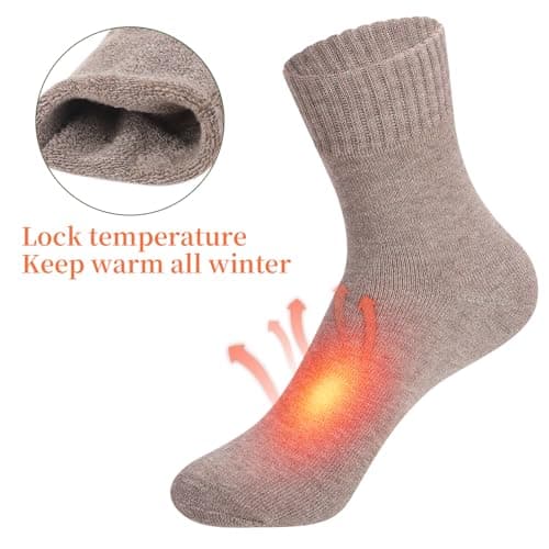 Xialvyu 5 Pairs Crew Thermal Socks for Women Men,Multicolor — view 5