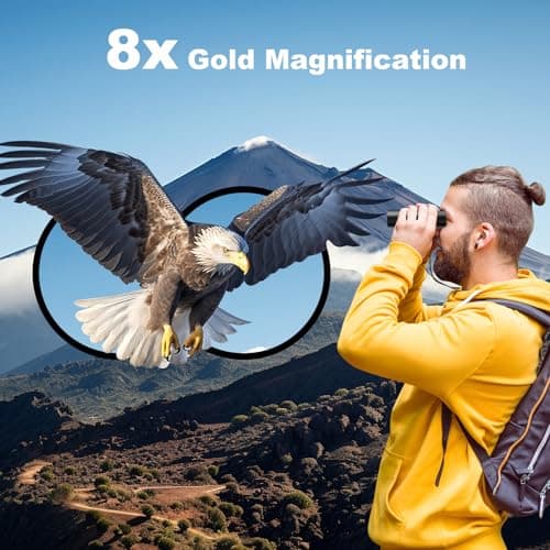USCAMEL® Folding Pocket Binoculars Compact Travel Mini Telescope HD Bak4 Optics Lenes Easy Focus Colour Black — view 4