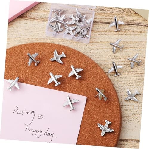 24 Piece Airplane Push Pins Metal for Cork Boards and Notes — view 5