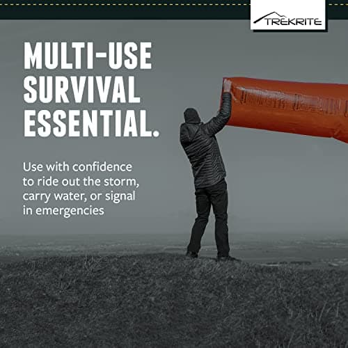 Trekrite Emergency Survival Bivi/Bivvy Bag – Waterproof High Visibility Orange Re-usable Equipment (Pack of 2) — view 4