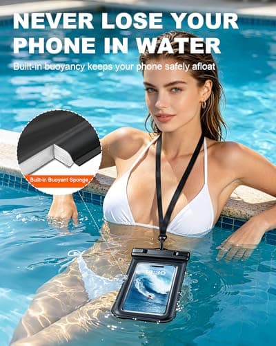 CITAMAMA Floating Waterproof Phone Pouch, 2 Pack IPX8 Dry Bag Case Up to 7" — view 3
