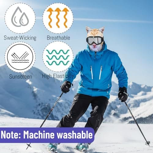 KhgFov Ski Goggles for Men, Ski Goggles, 2 Pack Skiing Accessories Set with Snow Goggles and 3D Tiger Face Mask, UV Protection, Helmet Compatible for Snowboarding, Skiing, Snowmobiling — view 3