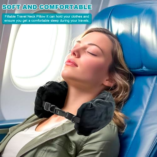 Stuffable Neck Pillow for Travel Travel Neck Pillows With Adjustable Straps — view 6