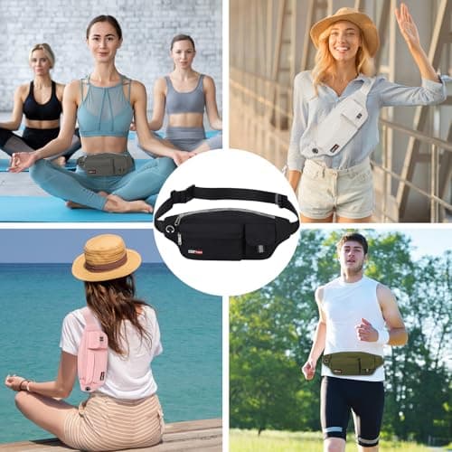 MAXTOP Large Bumbag Waist Crossbody Bags for Women Men Running Belt Bag Anti-Theft with Adjustable Strap Travel Essentials for Walking Hiking Cycling Easy Carry All Phones — view 6