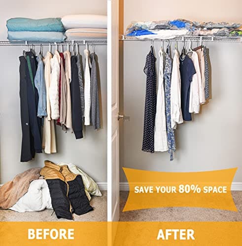 Vacuum Storage Bags,10 Small Space Saver Sealer Bags, Vacuum Bags for Clothes, Pillows, Comforters, Blankets, Beddings — view 4