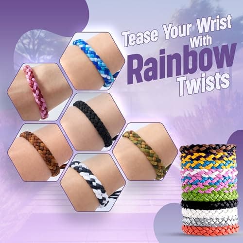 15 Pack Mosquito Repellent Bracelet - Adjustable Leather Band, Triple Strength 350+ Hours Protection, Natural DEET-Free Anti Bug for Adults, Travel Essentials Waterproof Insect Repellent Bracelet Band — view 4