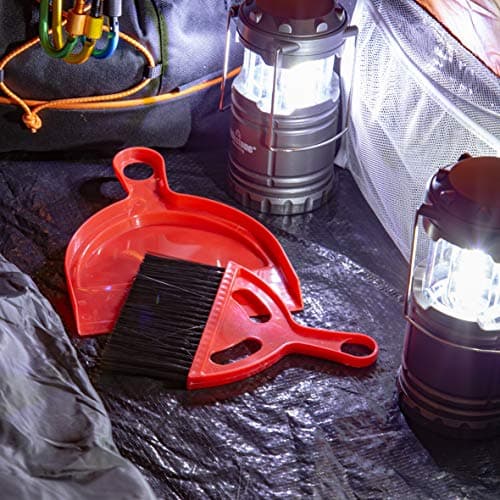 Milestone Camping 20940 Mini Dustpan and Brush Set Ideal for Camping Tents Caravans, 20cm x 17cm x 15cm, Red — view 2