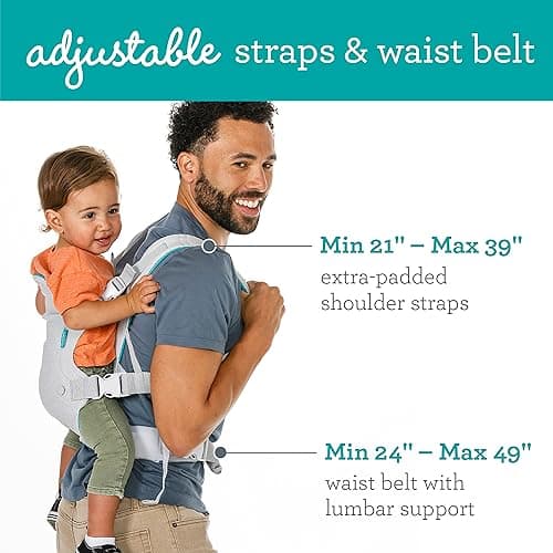 Infantino Flip 4-in-1 Light & Airy Convertible Baby Carrier - Breathable, Lumbar Support, Adjustable Waist Belt, Head Support, Ergonomic Seat, Plush Straps for Newborn to Toddler 3,6-14,5kg — view 3