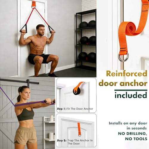 Resistance Bands Set with Handle or Door Anchor,TPE Pull-Up Exercise Band — view 6