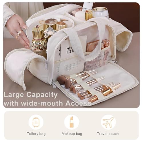 SYEXDZON Large Toiletry Bag, Travel Makeup Bag for Women — view 4