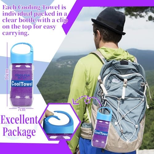 VAKKI Cooling Towel, Ice Cold Sports Sweat Towels for Instant Relief Perfect Coolings Scarf Neck,Forehead, Wristband, Bandana, Stay Cool from Over Heating During All Kinds of Sport and Exercise — view 4