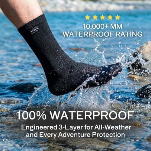 TAKVA Waterproof Wudhu Socks for Men & Women – Breathable Microporous Membrane, 4-Way Stretch, All-Season Outdoor Performance – Waterproof Hiking Socks for Masah, Travel & Rugged Terrain — view 2