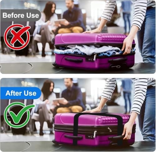 4 Pcs Heavy Duty Luggage Straps, 200x5cm Travel Packing Belt with Buckle — view 6