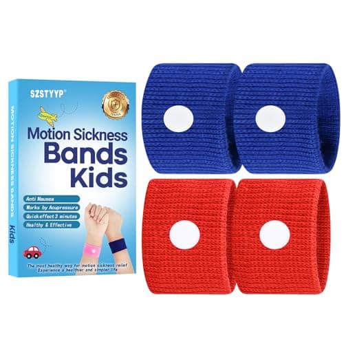 Motion Sickness Bands for Kids, Travel Sickness Relief Wristbands, Anti-Nausea Bands for Morning Car Sea Sickness…