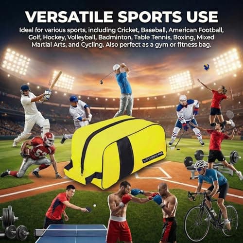 Waterproof Sports Boot/Shoe/Travel Bag for Football Cricket Rugby Golf Toiletry Gym for Men/Women (Yellow) — view 4