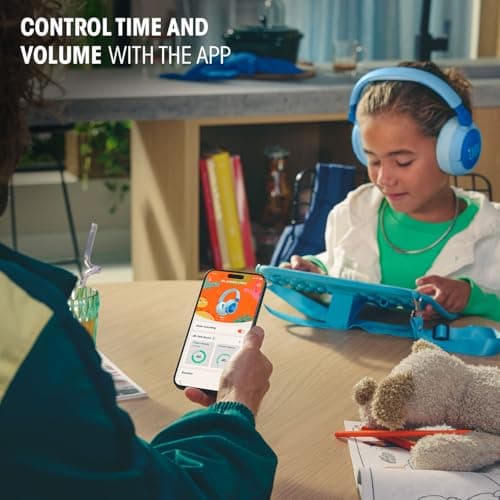JBL Junior 470 NC, Kid-Friendly Wireless Over-Ear Bluetooth Headphones with Active Noice Cancelling, Built-In Mic, 50H Playback, JBL Safe Sound, Low Volume, Easy Controls and Sticker Set, White — view 3