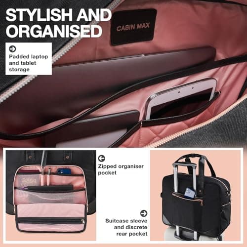 Cabin Max Vela 45x36x20 Underseat Cabin Bag for Travel - Carry On Bag with Trolley Sleeve for EasyJet - Hand Luggage Bag 30L- Flight Bag - Small Overnight Holdall Bags for Women & Men — view 4