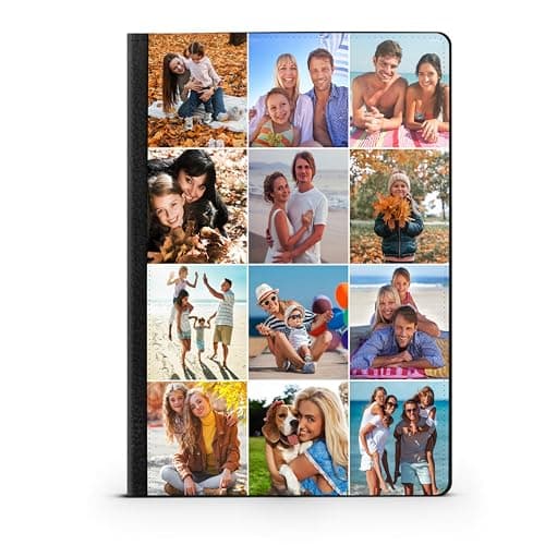 Personalised Tablet Case Cover Compatible with iPad Models Custom Leather Flip Case Any Photo Printed Collage Photos (12 Photos) — view 4