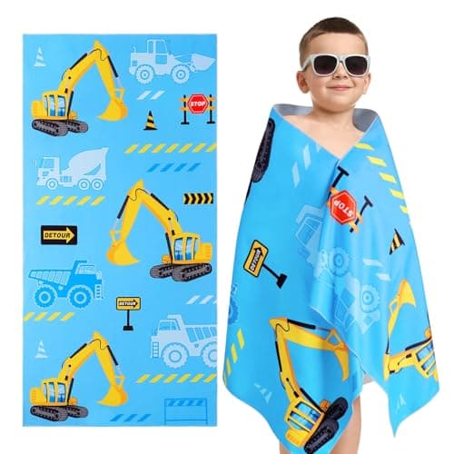 WERNNSAI Truck Microfibre Beach Towel for Kids, 76 x 150cm Bath Towel — view 2