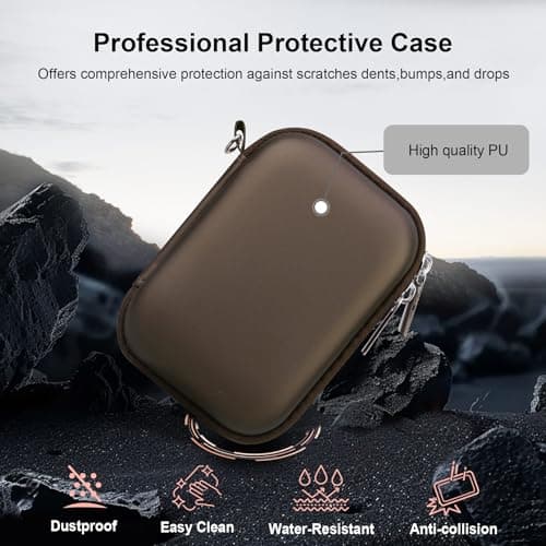 RAIALL Camera Case for Kodak PIXPRO FZ55 / FZ45 / C1 Digital Camera, Vlogging Camera Hard Carrying Case Protective Travel Bag, Mesh Pocket for Charger, USB Cable, Batteries and SD Card, Brown — view 6