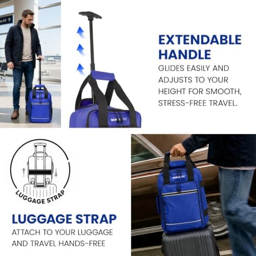 Bordlite Ryanair 40x20x25cm Cabin Backpack on Wheels – Lightweight 2 in 1 Trolley Bag & Rucksack (20L) – Fits Ryanair Free Hand Luggage Allowance — view 6