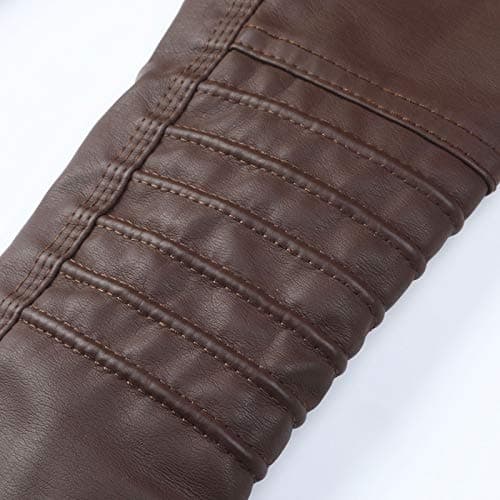 Womens Leather Jacket Biker,Leather Jacket For Women Pu Biker Moto Jacket Long Sleeve Tops Zip Up Faux Leather Jacket Slim Fit Lapel Coat Classic Short Jacket Motorcycle Coat With Zip Pockets Jackets — view 4