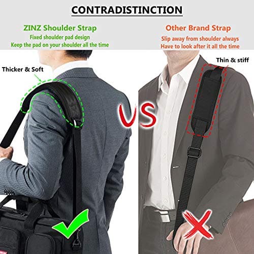 ZINZ 57" Adjustable Bag Straps Replacement with Thick Fixed Pad,Black — view 4