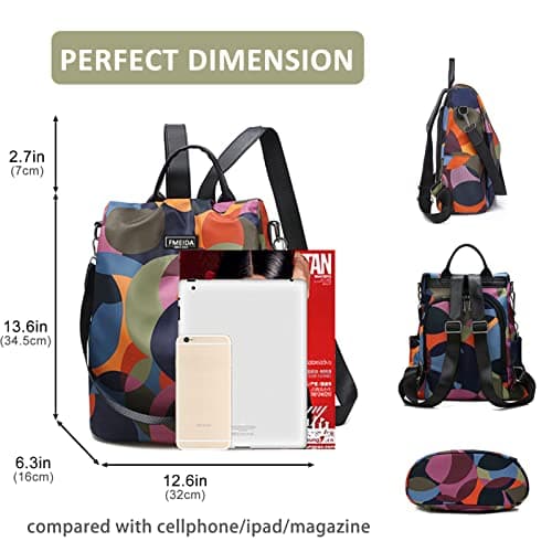 Fmeida Anti Theft Backpack for Women Small Travel Rucksack Water Resistant — view 2