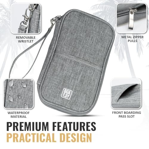 BOACAY Family Passport Holder, RFID Travel Wallet for Women & Men, Document Organiser, Holiday Essentials & Waterproof Cover for Tickets, Money, Cards — view 4