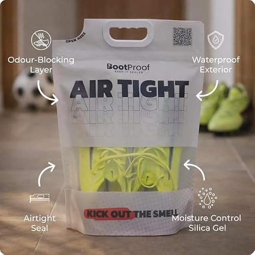 BootProof Smell Proof Boot Bag Odour Eliminating Storage for Football Boots & Rugby Boots – Leakproof, Durable, Easy Clean, Ideal for Sports Gear (1) — view 2