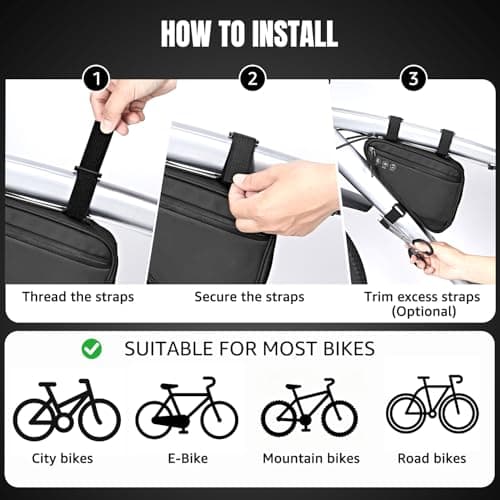 Eyein Bike Triangle Frame Bag, Cycling Waterproof Front Handlebar Pouch — view 6