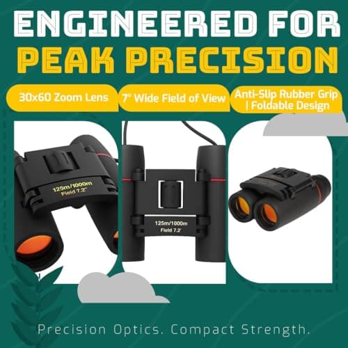 30x60 Compact Binoculars for Adults– Mini Folding Binoculars for Bird Watching, Travel, Hiking, Sightseeing & Concerts – Lightweight Product with Carry Case & Cleaning Cloth — view 2