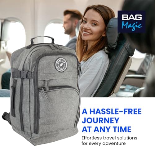 Bordlite Ryanair 40x20x25cm Underseat Cabin Backpack – Airline Approved Carry On Bag for Ryanair, EasyJet, Jet2 & More – Lightweight Travel Rucksack Fits Free Under Seat - GREY — view 5