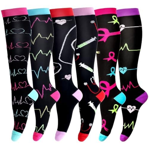 LEOSTEP Compression Socks 6 Pairs for Women Men, 20-30mmHg Support