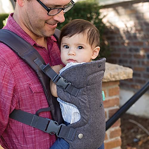Infantino Flip Advanced 4-in-1 Baby Carrier - Ergonomic, Convertible, Face-in and Face-Out Front and Back Baby Carrier for Newborn to Toddler 3,6-14,5kg, Grey — view 6