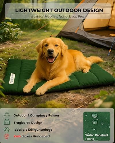EpicRove Dog Blanket for Travelling Waterproof - Non-Slip Dog Mat 110 x 68 cm, Washable Dog Bed - Outdoor, Travel & Car Boot Comfort Cushion for Dogs & Cats (Green) — view 5