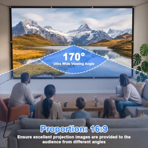 OFFCUP 100 Inch Portable Projector Screen, 16:9 HD 4K Wrinkle-Free Foldable — view 6
