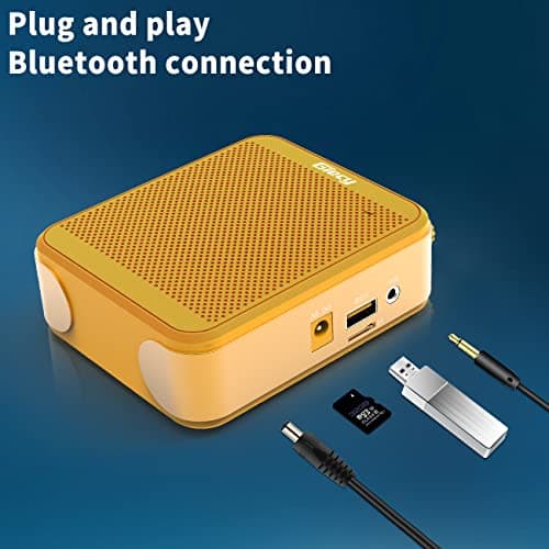 Giecy Portable Voice Amplifier with Headset Microphone 30W Rechargeable Battery 2800mAh Powerful Sound System for Teachers, Guides, Coaches, Presenters(Yellow) — view 6