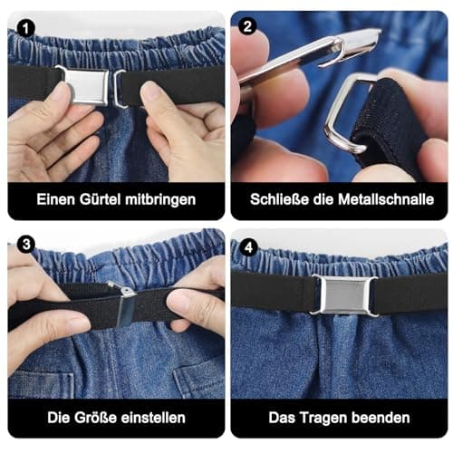 Furuising 5PCS Elastic Kids Belt with Flat Square Buckle — view 3
