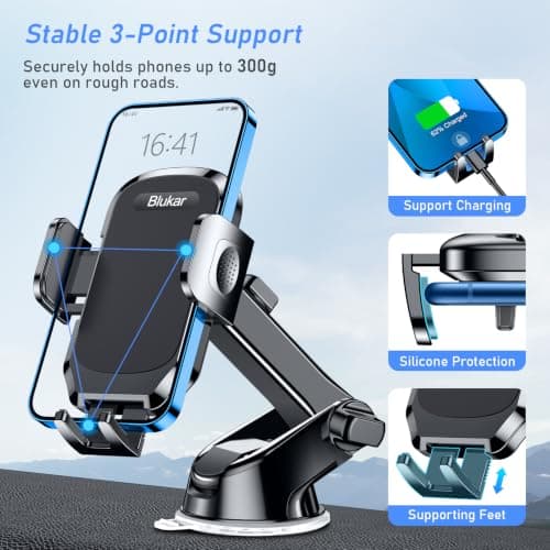 Blukar Car Phone Holder, Adjustable Car Phone Mount Cradle 360° Rotation — view 4
