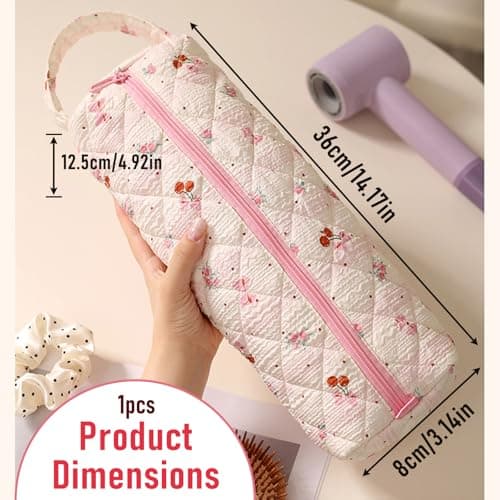 KASESSS Floral Pattern Portable Hair Dryer Bag Travel Storage Bags Fits for Most Hairdryers Curling Irons, Straightener, Lightweight Hair Tools Travel Bag, Hairdryer Case Protection Organizer — view 6