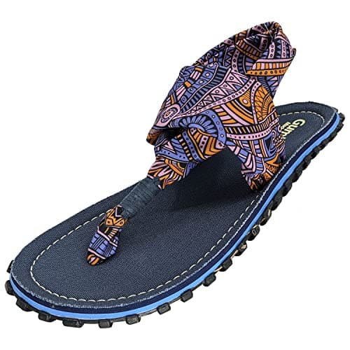 Gumbies Slingback Sandals | Unisex Flip-Flop Style with Recycled Rubber Sole, Cotton Canvas Toe Post & Stretchy Back Straps | Casual, Comfortable & Travel-Ready Footwear | Aztec | EU 41